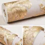 mosegor Gold Damask Ретро релефен нетъкан тапет за декорация, 0,53 x 10 M, снимка 7