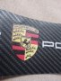 Карбонови стикери за прагове на автомобил с цветно лого и надпис Porsche Порше, снимка 3