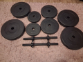 Чисто нов комплект дъмбели и къси лостове(гирички) - 29,5кг, снимка 1