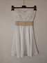 Нова лятна рокля с етикет XS размер бяла с бежово, снимка 1