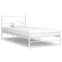 vidaXL Рамка за легло, бяла, метал, 90x200 см（SKU:324947, снимка 1 - Спални и легла - 45053188