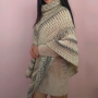 Ръчно плетено пончо с поло яка, снимка 7