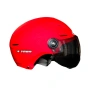 Шлем, каска за мотор скутер мотопед с визьор YAWA, черна, сива и червена , снимка 17