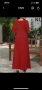 Червена дълга рокля от полиестер с размер L, снимка 2