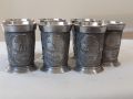Немски чаши за ракия от калай Antik *  Vintage