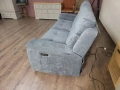 Сив диван тройка от плат с електрически релаксиращ механизъм, снимка 10