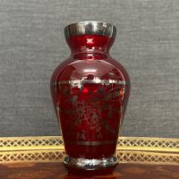 Кристална ваза Bohemia със сребро, снимка 5 - Вази - 45334592