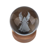 LED Светеща кристална топка/лампа, 3D сензорна - Ангел, снимка 2 - Настолни лампи - 45035048