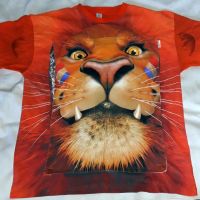 Тениска с лъв, отварящ устата си, снимка 1 - Тениски - 45211373
