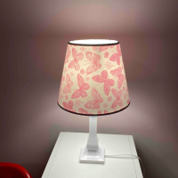 Детска настолна лампа в бяло и розово E27, снимка 1 - Настолни лампи - 44959841