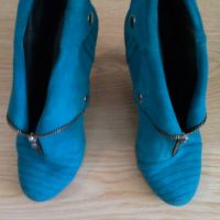Естествен велур - Дамски обувки с ток! , снимка 3 - Дамски обувки на ток - 45221163
