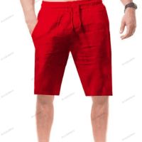 Летни мъжки свободни ленени дишащи изрязани панталони, 8цвята , снимка 4 - Къси панталони - 45375781