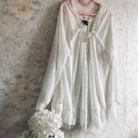 Елегантна нежна бяла туника блуза за бременни бременна H&M MAMA р. L-XL, снимка 2 - Дрехи за бременни - 45713606