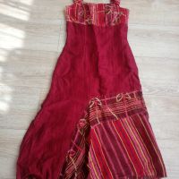 Червена ленена рокля, снимка 1 - Рокли - 45490294