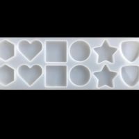 Различни геометрични форми звезда сърце кръг квадрат силиконов молд форма фондан шоколад смола бижу, снимка 1 - Форми - 45307331