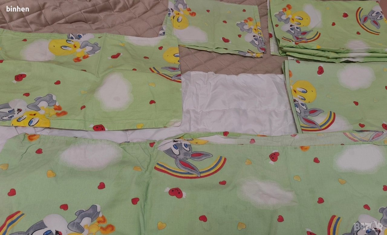 Бебешки чаршафи и олекотена завивка за бебешко креватче, снимка 1