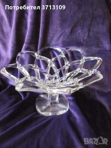 Уникат, Красива кристална фруктиера , ръчна изработка, снимка 1