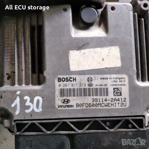 Engine control unit (ECU). HYUNDAI i30 (FD) 1.6 CRDi. 0281017213 | 39114-2A412 | BOSCH. BP9989507M57, снимка 1