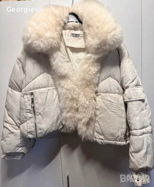 Зимно бяло уникално яке, снимка 1
