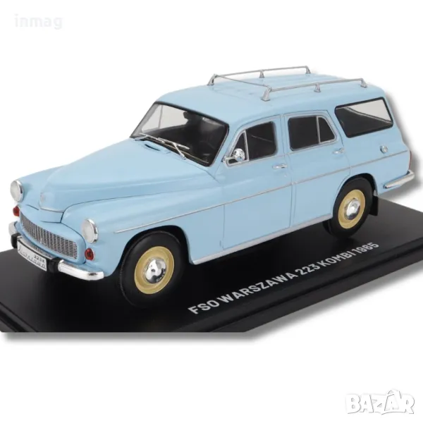 Метална кола Warszawa 223 Kombi SW / Варшава, 1965, Hachette, мащаб 1:24, светлосин цвят, VQR044, снимка 1