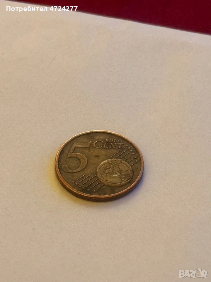 5 евро цент Италия 2002г., снимка 1