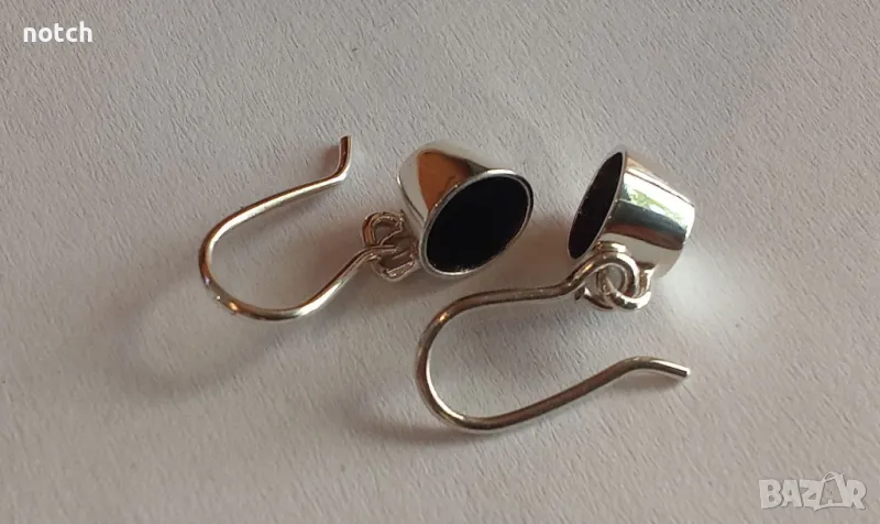 Сребърни обеци "чашки", снимка 1