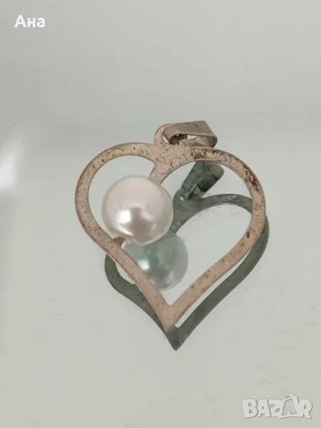 Красива сребърна висулка сърце , снимка 1