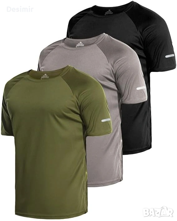 Мъжки спортни тениски – комплект 3 броя, бързосъхнещи, снимка 1