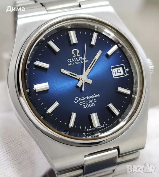 Omega Seamaster Cosmic 2000 Automatic Тъмно Син Циферблат, Дата, Кал.1012, Реф.166.130, снимка 1