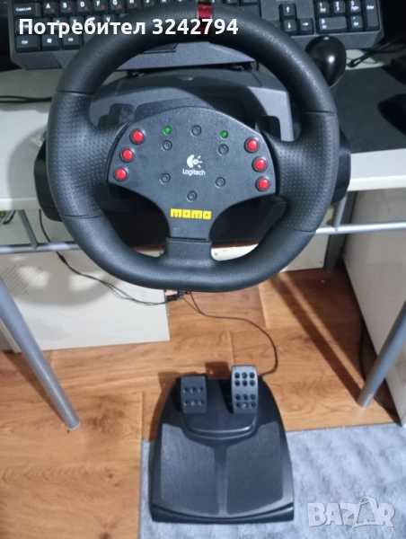 Волан Logitech Momo Racing педали скоростен лост shifter ps3 pc, снимка 1