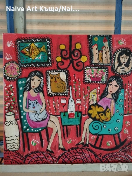 Картина платно маслени акрилни бои размер 42/42, снимка 1