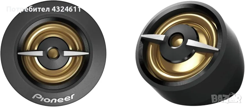 Куполен компонентен високоговорител Pioneer TS-A301TW, За автомобил, 20mm, Златист цвят, снимка 1