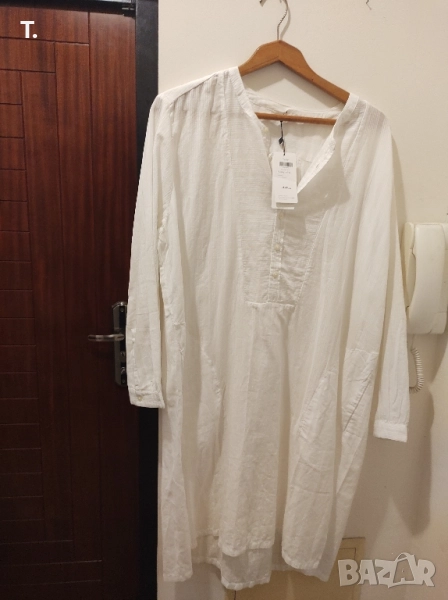 Бяла памучна риза , снимка 1