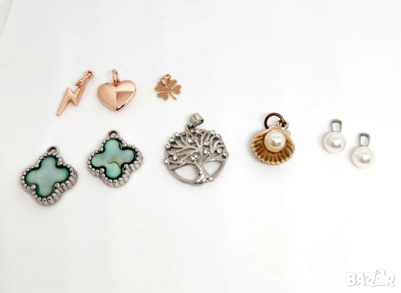 Висулки Sunlight детелина перла дърво черупка сърце мълния, снимка 1