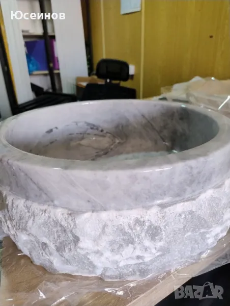 Мивка изработена от висококачествен сив мрамор, снимка 1