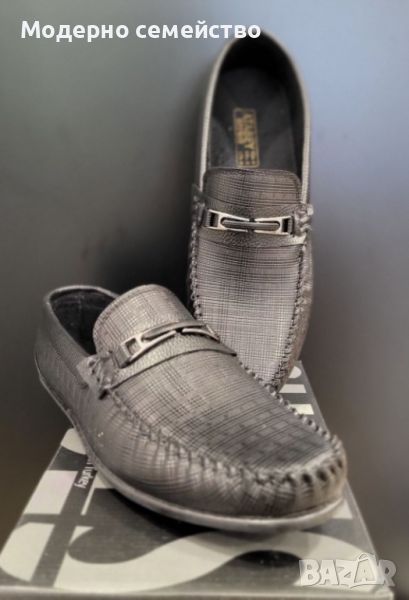 Мъжки обувки в черно мокасини , снимка 1