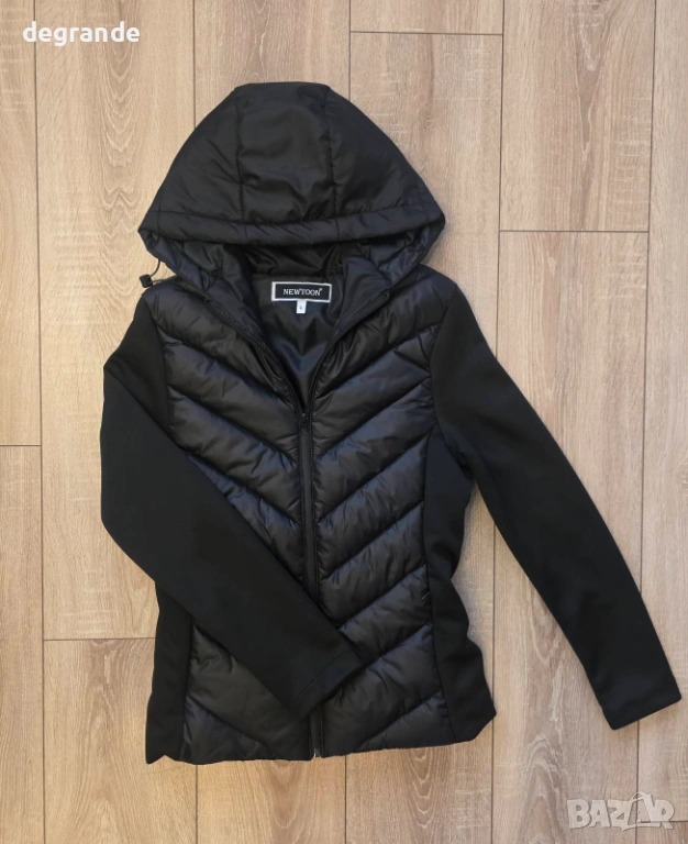 Черно късо яке с ефектни ръкави, снимка 1