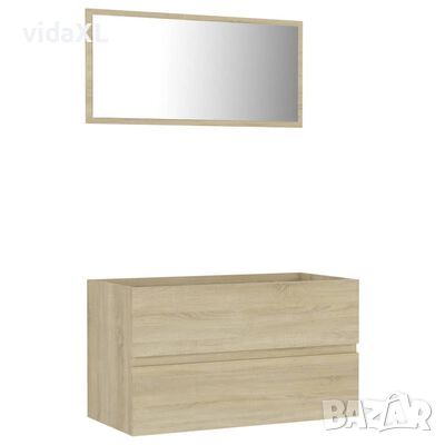 vidaXL Комплект мебели за баня от 2 части, дъб сонома, инженерно дърво(SKU:804884, снимка 1