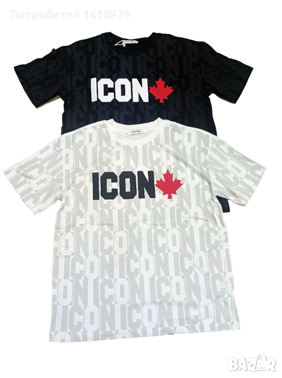 Мъжка тениска код 11 - бяла и черна, снимка 1