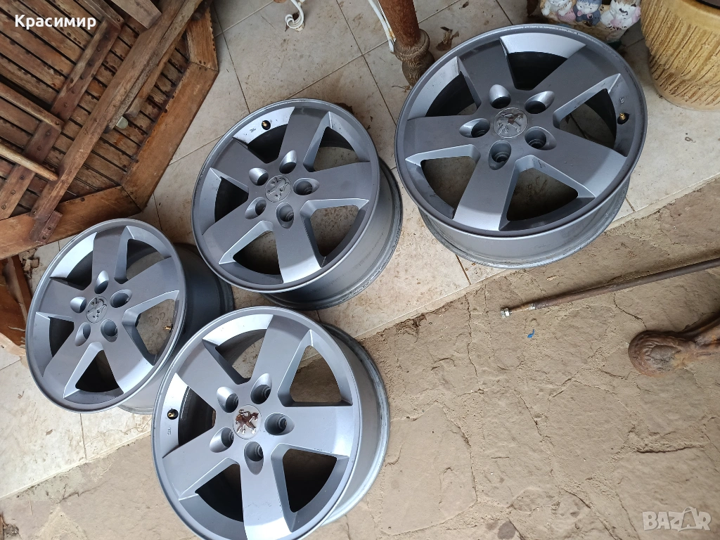Оригинални алуминиеви джанти за Peugeot - 16 цола , снимка 1