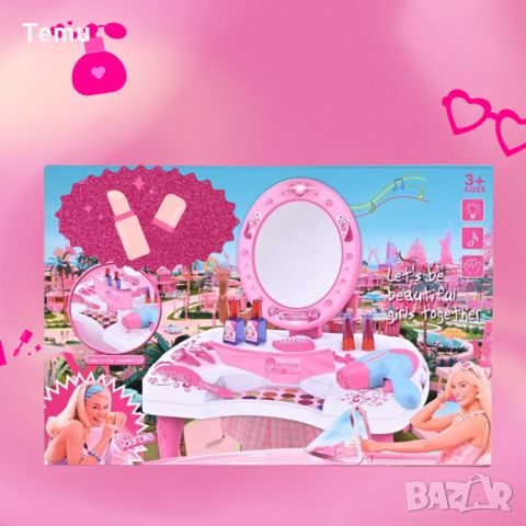 Детска тоалетка с огледало, масичка и аксесоари Б А Р Б И, снимка 5 - Други - 46417423