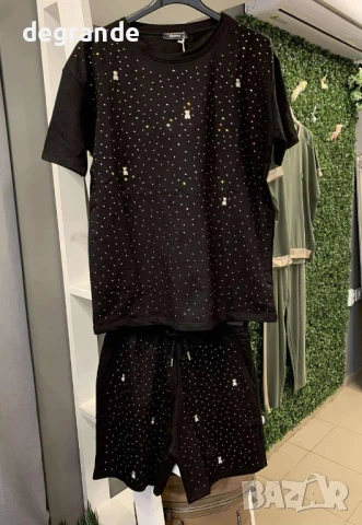 Комплекти с камъчета и мечета в бяло и черно, снимка 4 - Комплекти - 51099247