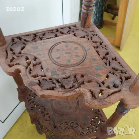 Етажерка ъглова масив манго, снимка 6 - Етажерки - 54104787