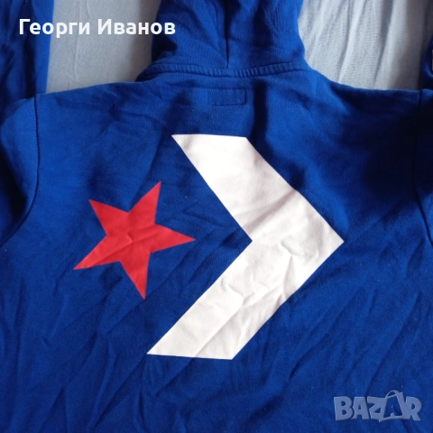 КАТО НОВ CONVERSE M/L QR-code 100% ОРИГИНАЛЕН суичър худи горница топ Royal Blue sweatshirt hoodie, снимка 7 - Суичъри - 53440465