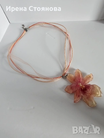Нежно колие с естествен цвят на орхидея Камбрия. , снимка 6 - Колиета, медальони, синджири - 53737894