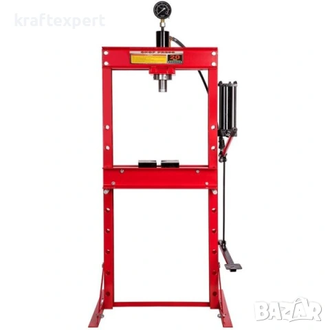 Хидравлична преса с педал 20 тона – манометър, регулируема маса, снимка 6 - Други инструменти - 53745967