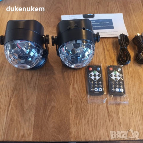 Комплект от 2 броя LED Диско лампа с листанционно управление, снимка 8 - Прожектори - 52694821