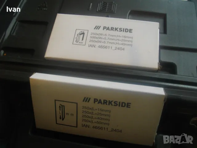 НОВ ПНЕВМАТИЧЕН КОМБИНИРАН ТАКЕР СКОБИ 10-40мм ПИРОНИ 15-50мм ПЪЛЕН КОМПЛЕКТ PARKSIDE, снимка 9 - Други инструменти - 49651954
