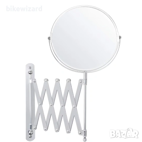 BELLE VOUS Хромирано стенно разтегателно огледало за баня с 3-кратно увеличение двустранно 360° НОВО