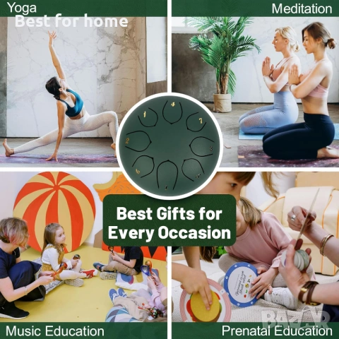 6-инчов (15 см) стоманен барабан с език - 8 ноти, настроен в до мажор, снимка 4 - Ударни инструменти - 53877542